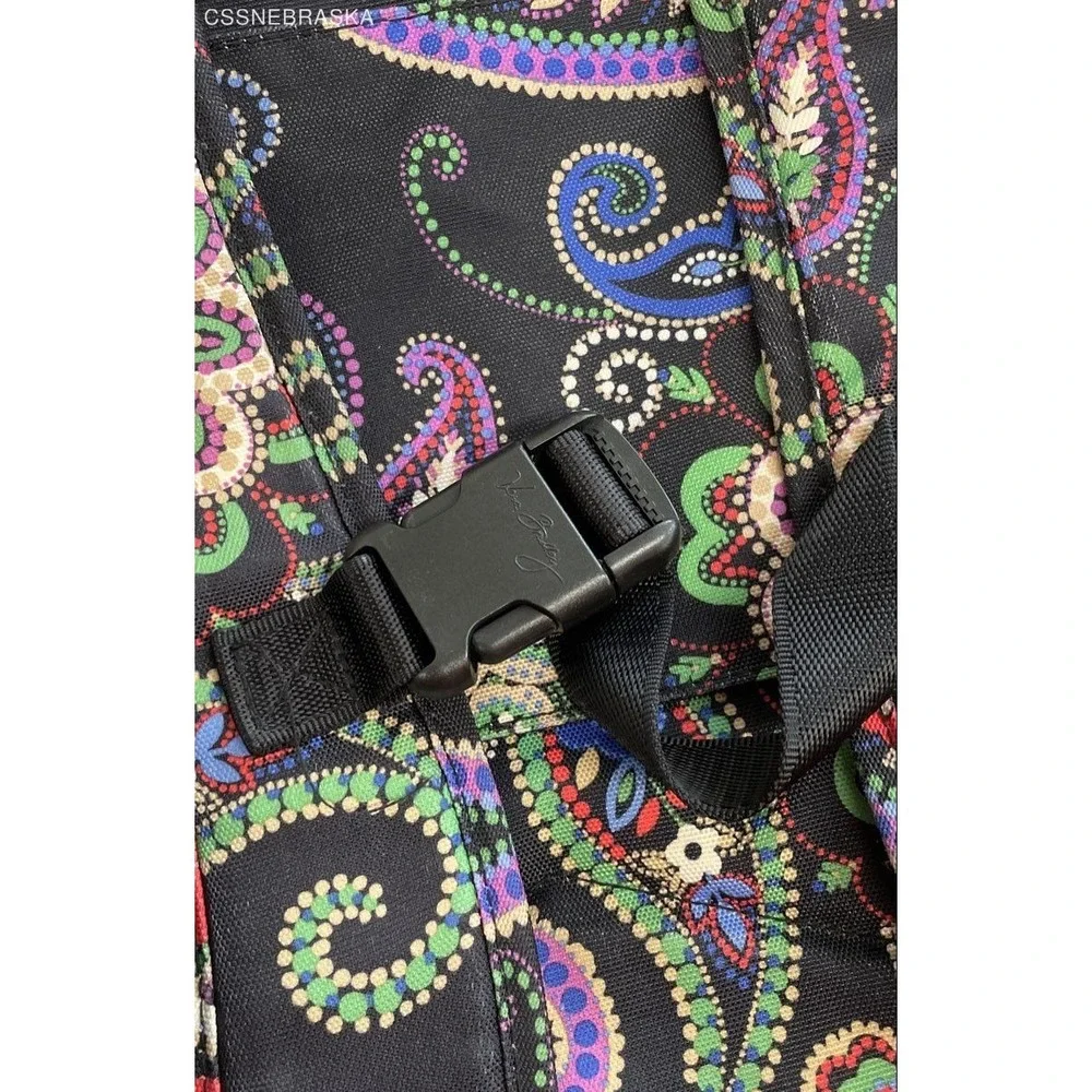 Vera Bradley Multicolor Midnight Paisley Large Campus Backpack Laptop Travel Bag